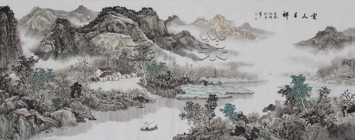 云山呈祥国画山水七尺山水画精品