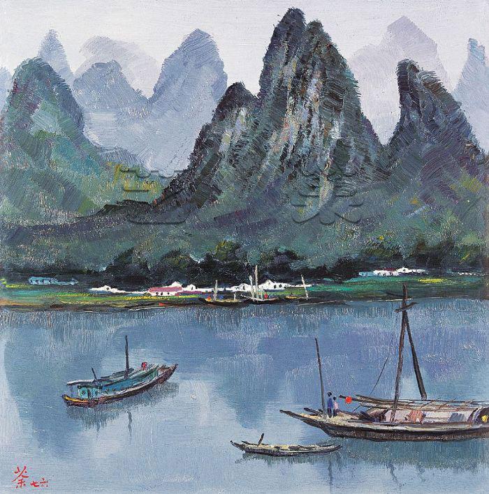 江南小桥风景油画客厅油画墙画