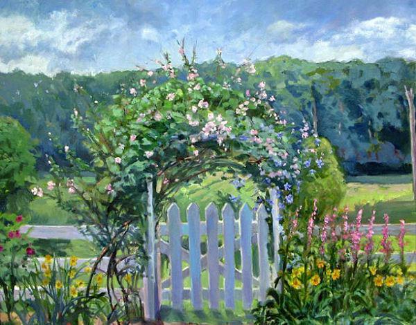 玫瑰花园 油画 油画 手绘 手绘油画 装饰画