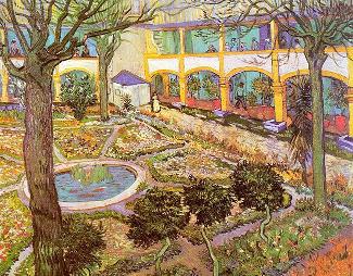 阿尔勒医院的庭园 油画 油画 手绘 手绘油画 装饰画