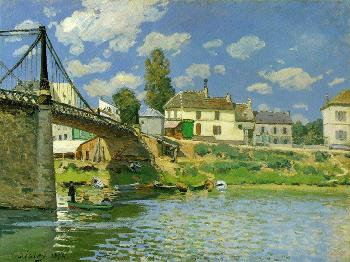 Bridge at Villeneuve-la-Garenne 油画 油画 客厅 手绘 装饰画油画
