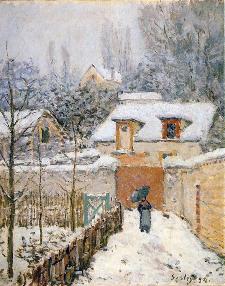 卢弗西埃恩的雪景 油画 油画 手绘 手绘油画 装饰画