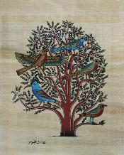 鸟的合欢树 纸莎草纸 埃及纸莎草纸画