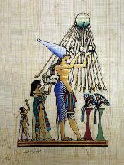 阿肯那顿崇拜的神 纸莎草纸 埃及纸莎草纸画