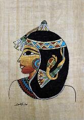 纳菲尔塔莉的脸 纸莎草纸 埃及纸莎草纸画