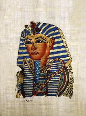 国王图坦卡门的半面面具 纸莎草纸 埃及纸莎草纸画