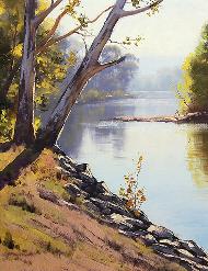 晨光中的蒂默特河 油画 油画 手绘 手绘油画 装饰画