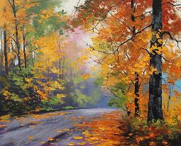 秋天的树木 油画 油画 客厅 现代 装饰画
