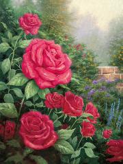 漂亮的红玫瑰 油画 油画 手绘 手绘油画 装饰画