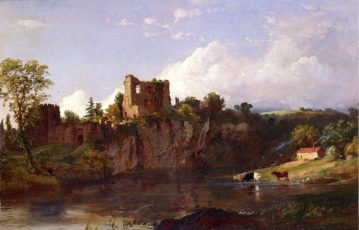 在怀伊的切普斯托城堡 油画 欧式油画 欧式风景油画 装饰画