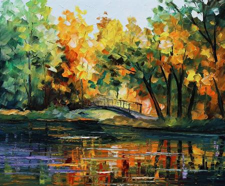 秋季景色 油画 油画 手绘 手绘油画 装饰画