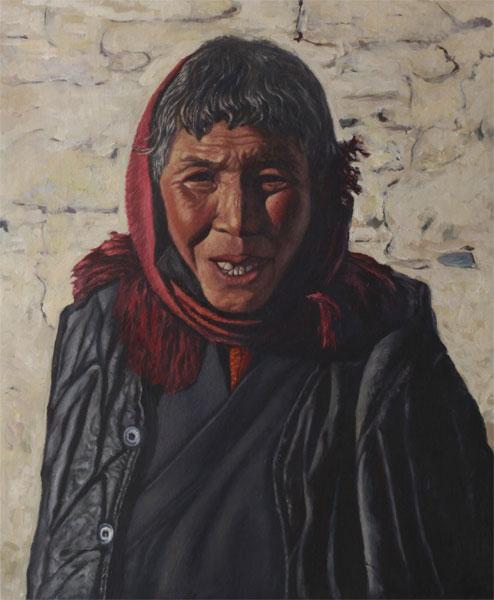 藏族老妈 油画 油画 手绘 手绘油画 原创 装饰画