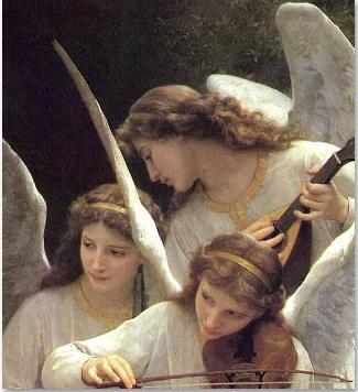 演奏小提琴的天使-油画