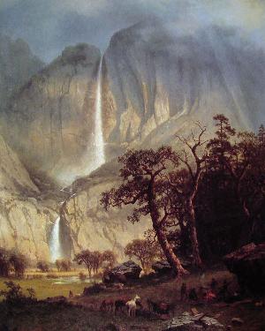 美国约塞米蒂国家公园瀑布_油画_欧式油画_欧式风景油画