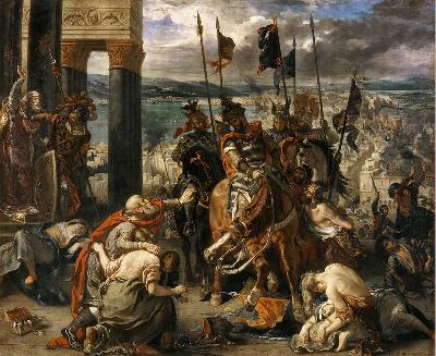 第四次十字军东征的君士坦丁堡的入城_油画_欧式油画