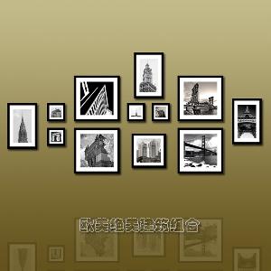 欧美绝美黑白 照片墙 照片墙 欧式 照片墙 欧式 客厅 实木