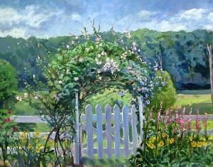 玫瑰花园 油画 油画 手绘 手绘油画 装饰画