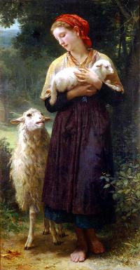 牧羊女-油画 装饰画 国画